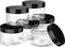 SATINIOR 6 Pack 1 oz Plastic Jars Containers with Lids Wide Mouth Refillable Leakproof Reusable Round Empty Jars for Travel Cosmetic Dry Food Spic...